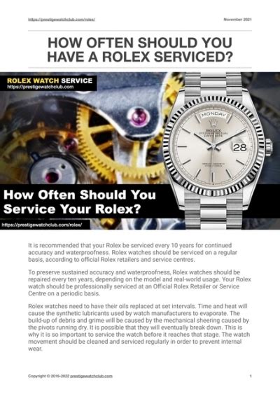 how often should a rolex be serviced